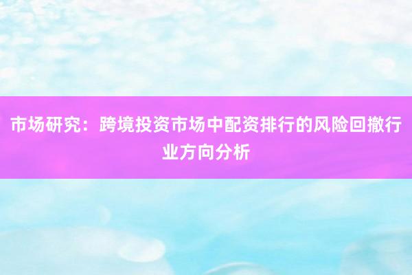 市场研究：跨境投资市场中配资排行的风险回撤行业方向分析