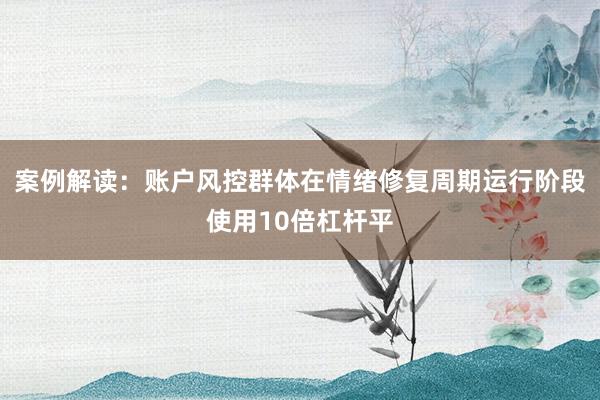 案例解读：账户风控群体在情绪修复周期运行阶段使用10倍杠杆平