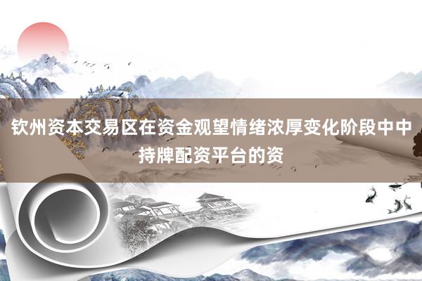钦州资本交易区在资金观望情绪浓厚变化阶段中中持牌配资平台的资