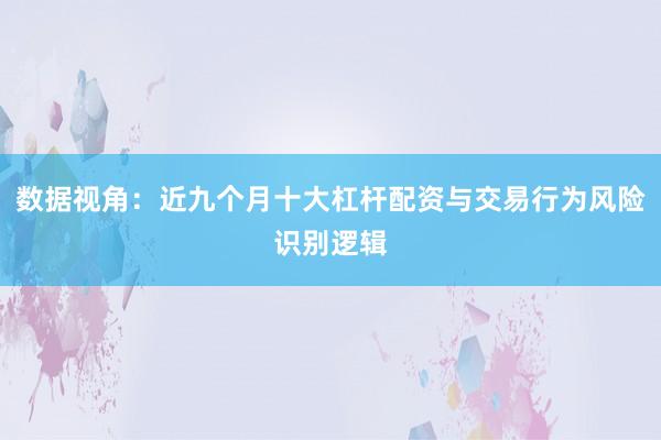 数据视角：近九个月十大杠杆配资与交易行为风险识别逻辑