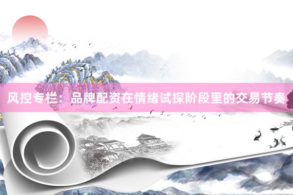 风控专栏:品牌配资在情绪试探阶段里的交易节奏
