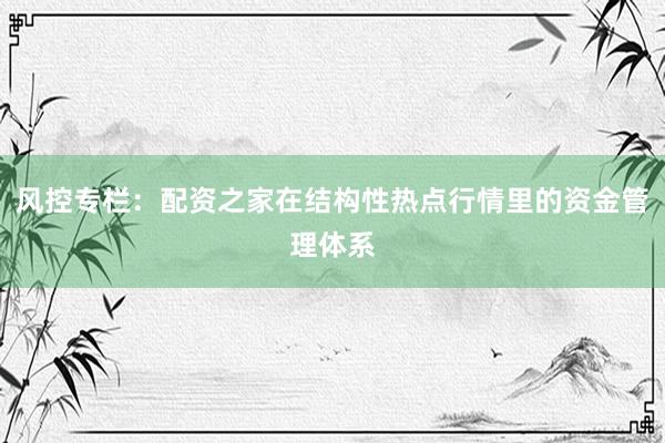 风控专栏：配资之家在结构性热点行情里的资金管理体系