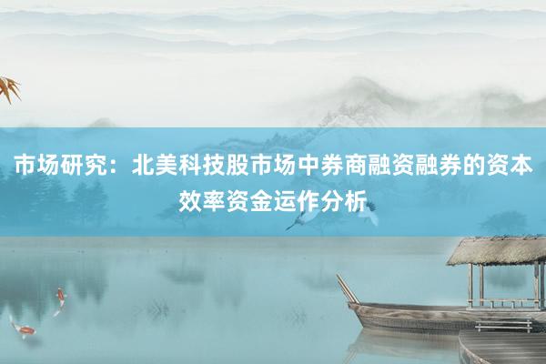 市场研究：北美科技股市场中券商融资融券的资本效率资金运作分析