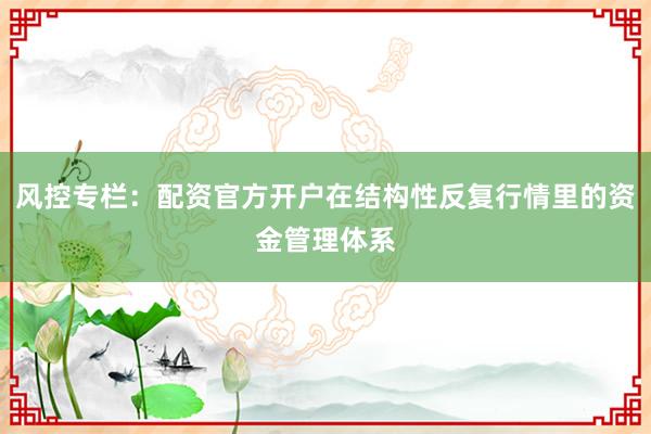 风控专栏：配资官方开户在结构性反复行情里的资金管理体系