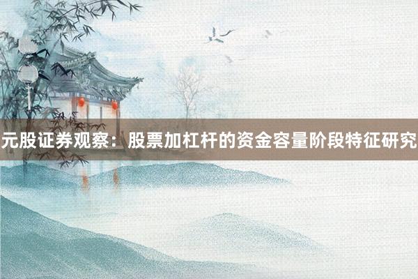 元股证券观察：股票加杠杆的资金容量阶段特征研究