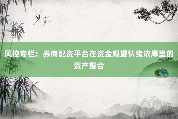 风控专栏：券商配资平台在资金观望情绪浓厚里的资产整合