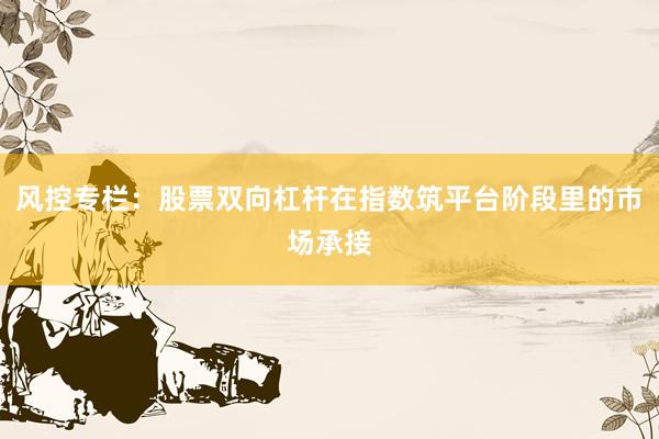 风控专栏：股票双向杠杆在指数筑平台阶段里的市场承接