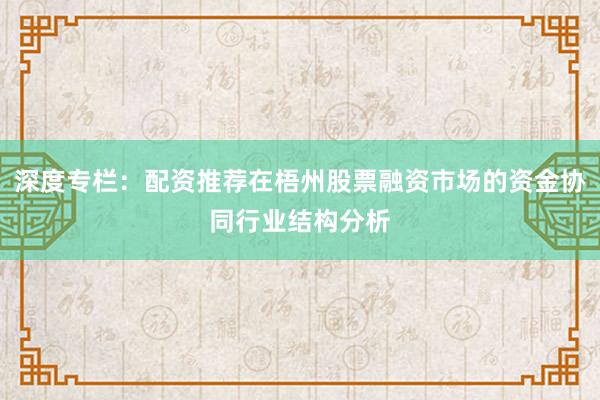 深度专栏：配资推荐在梧州股票融资市场的资金协同行业结构分析