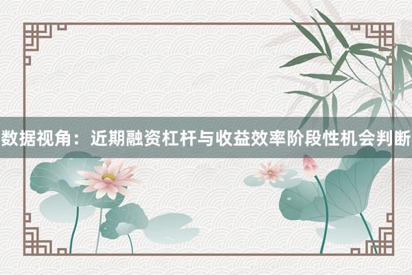 数据视角：近期融资杠杆与收益效率阶段性机会判断