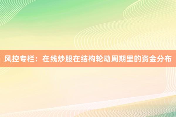 风控专栏：在线炒股在结构轮动周期里的资金分布