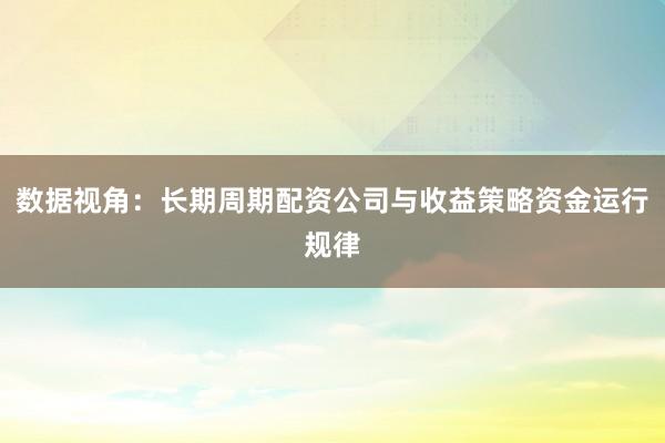 数据视角：长期周期配资公司与收益策略资金运行规律