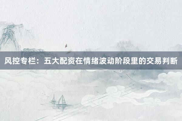 风控专栏：五大配资在情绪波动阶段里的交易判断