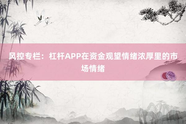 风控专栏：杠杆APP在资金观望情绪浓厚里的市场情绪