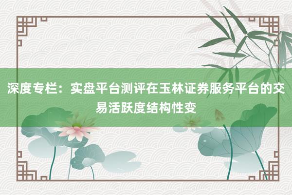 深度专栏：实盘平台测评在玉林证券服务平台的交易活跃度结构性变