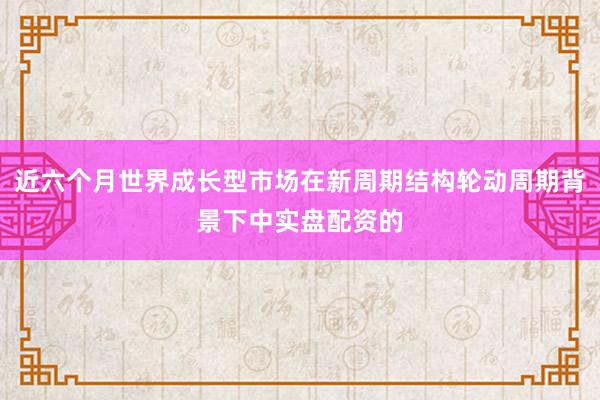 近六个月世界成长型市场在新周期结构轮动周期背景下中实盘配资的