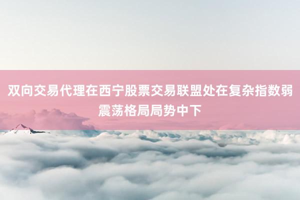 双向交易代理在西宁股票交易联盟处在复杂指数弱震荡格局局势中下