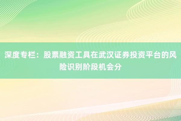 深度专栏：股票融资工具在武汉证券投资平台的风险识别阶段机会分