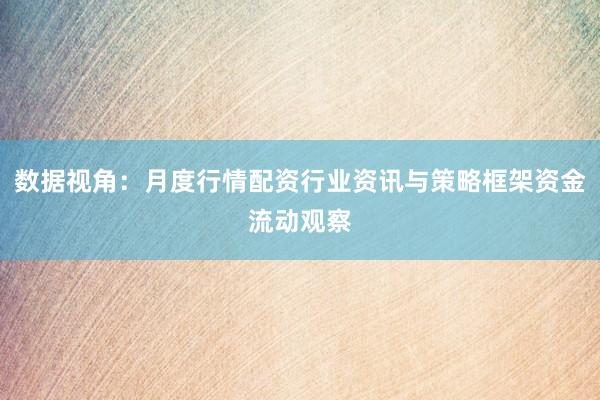数据视角：月度行情配资行业资讯与策略框架资金流动观察