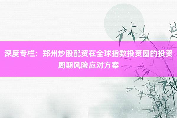 深度专栏：郑州炒股配资在全球指数投资圈的投资周期风险应对方案