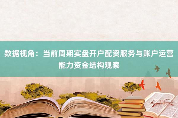 数据视角：当前周期实盘开户配资服务与账户运营能力资金结构观察