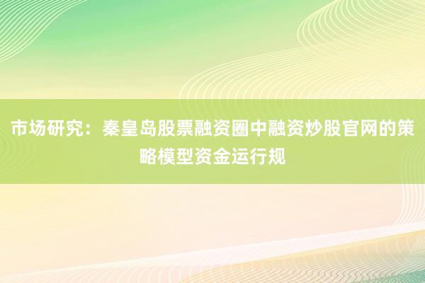 市场研究：秦皇岛股票融资圈中融资炒股官网的策略模型资金运行规