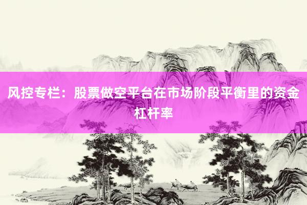 风控专栏：股票做空平台在市场阶段平衡里的资金杠杆率