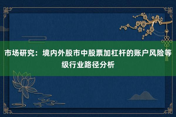 市场研究：境内外股市中股票加杠杆的账户风险等级行业路径分析