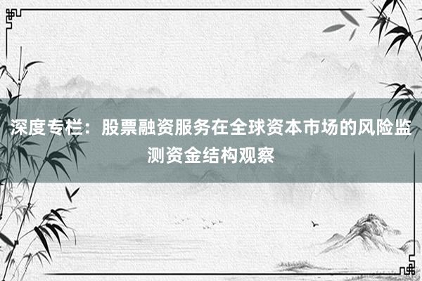 深度专栏：股票融资服务在全球资本市场的风险监测资金结构观察