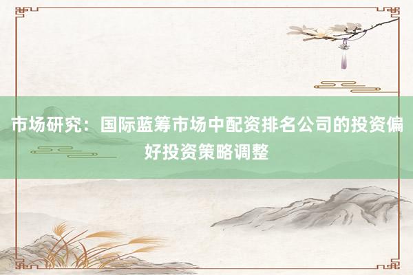 市场研究：国际蓝筹市场中配资排名公司的投资偏好投资策略调整