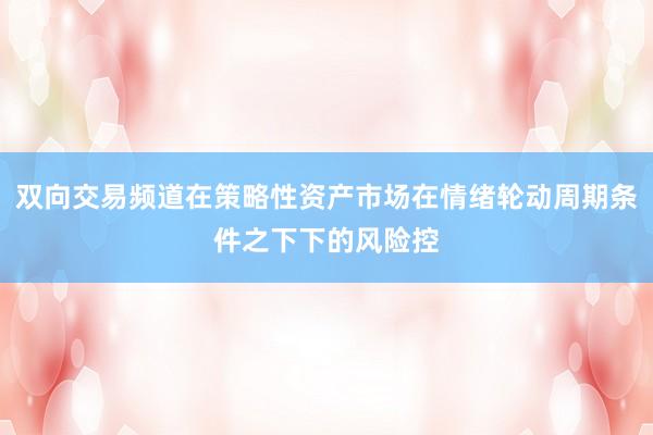 双向交易频道在策略性资产市场在情绪轮动周期条件之下下的风险控
