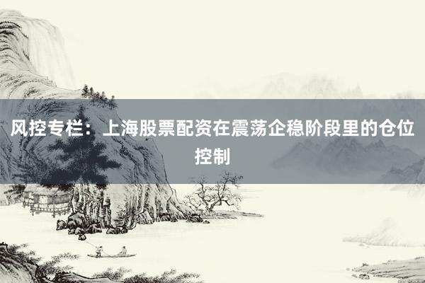 风控专栏：上海股票配资在震荡企稳阶段里的仓位控制
