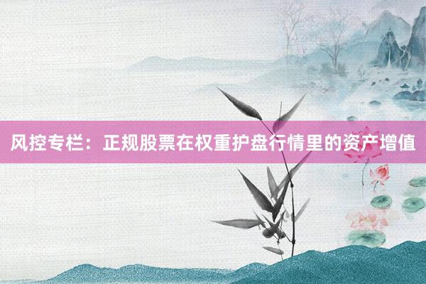 风控专栏：正规股票在权重护盘行情里的资产增值
