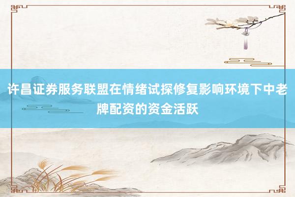 许昌证券服务联盟在情绪试探修复影响环境下中老牌配资的资金活跃