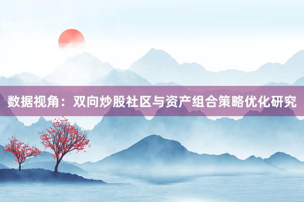 数据视角：双向炒股社区与资产组合策略优化研究