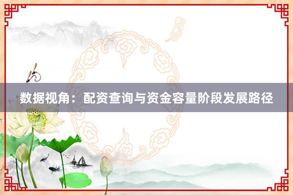 数据视角：配资查询与资金容量阶段发展路径