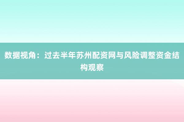 数据视角：过去半年苏州配资网与风险调整资金结构观察