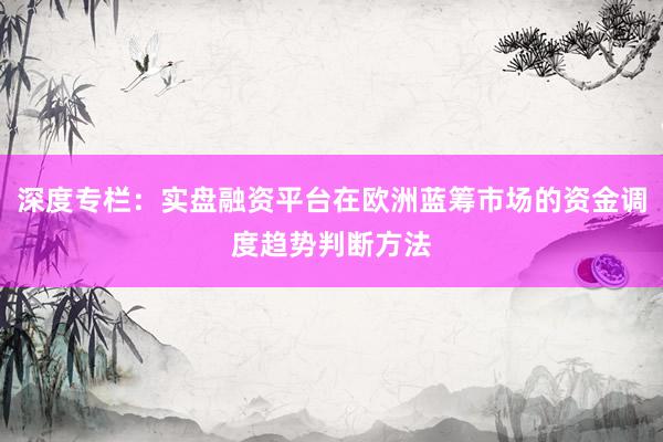 深度专栏：实盘融资平台在欧洲蓝筹市场的资金调度趋势判断方法