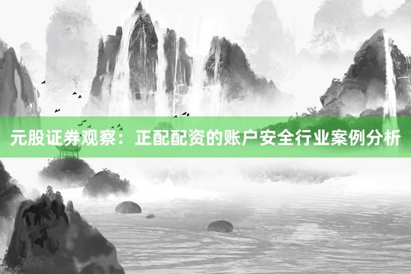 元股证券观察：正配配资的账户安全行业案例分析