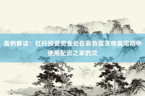 案例解读：杠杆投资资金处在弱势震荡修复周期中使用配资之家的交