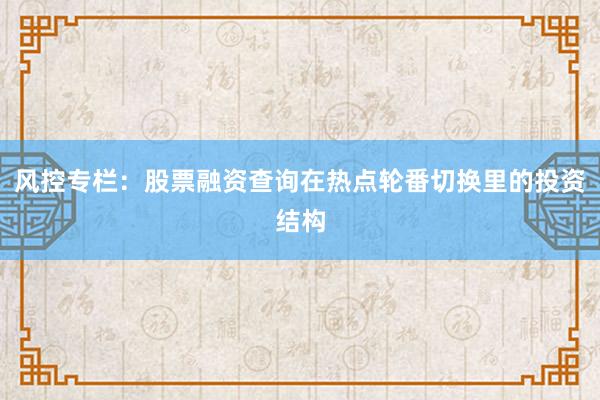 风控专栏：股票融资查询在热点轮番切换里的投资结构