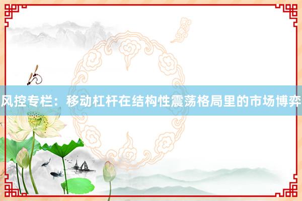 风控专栏：移动杠杆在结构性震荡格局里的市场博弈