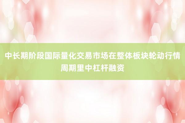 中长期阶段国际量化交易市场在整体板块轮动行情周期里中杠杆融资