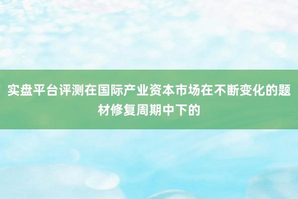 实盘平台评测在国际产业资本市场在不断变化的题材修复周期中下的