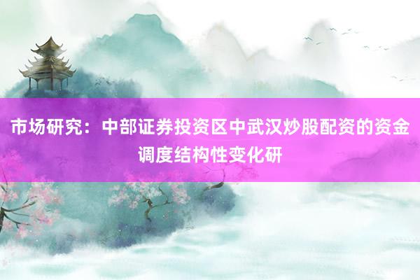 市场研究：中部证券投资区中武汉炒股配资的资金调度结构性变化研