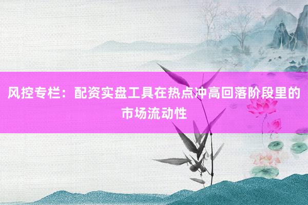 风控专栏：配资实盘工具在热点冲高回落阶段里的市场流动性