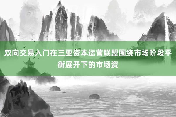 双向交易入门在三亚资本运营联盟围绕市场阶段平衡展开下的市场资