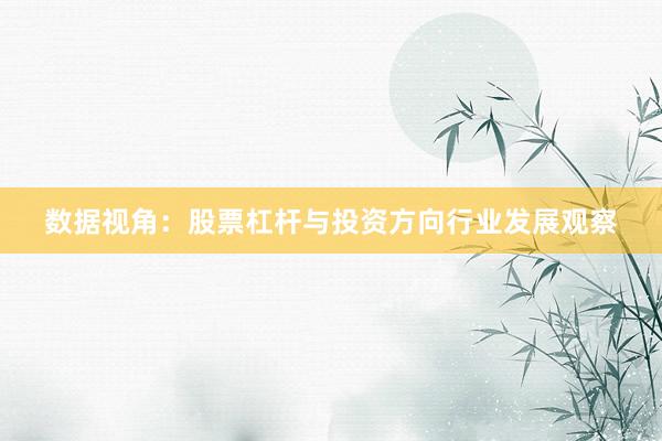 数据视角：股票杠杆与投资方向行业发展观察