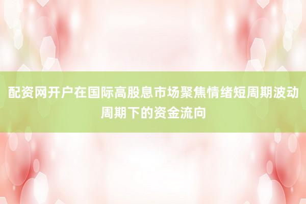配资网开户在国际高股息市场聚焦情绪短周期波动周期下的资金流向