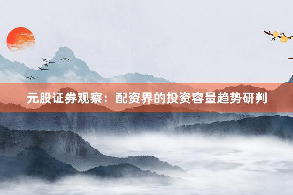 元股证券观察：配资界的投资容量趋势研判