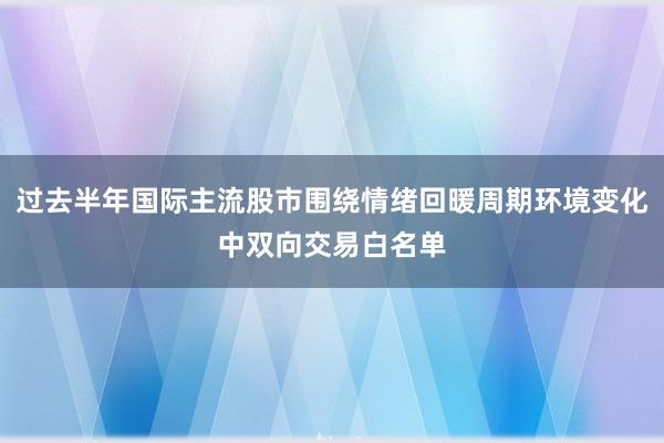 过去半年国际主流股市围绕情绪回暖周期环境变化中双向交易白名单
